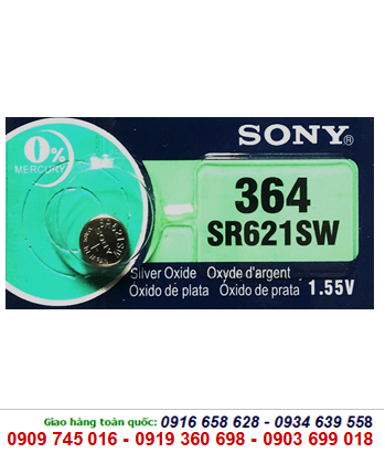 Sony SR621SW-364, Pin đồng hồ Sony SR621SW-364 silver oxide 1.55V chính hãng 